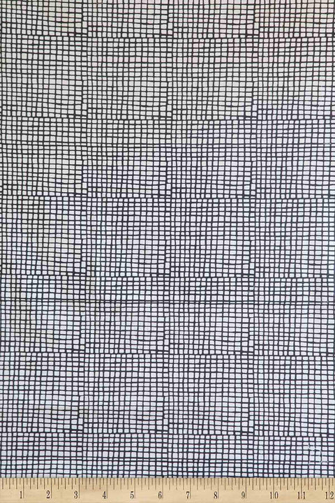 PRINT & PATTERN HEAVY FABRICS Grille Printed Heavy Fabric And Curtains (Black & White)