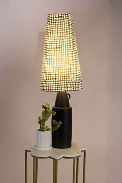 LAMPSHADES Grille Tall Taper Lampshade (Black And White)