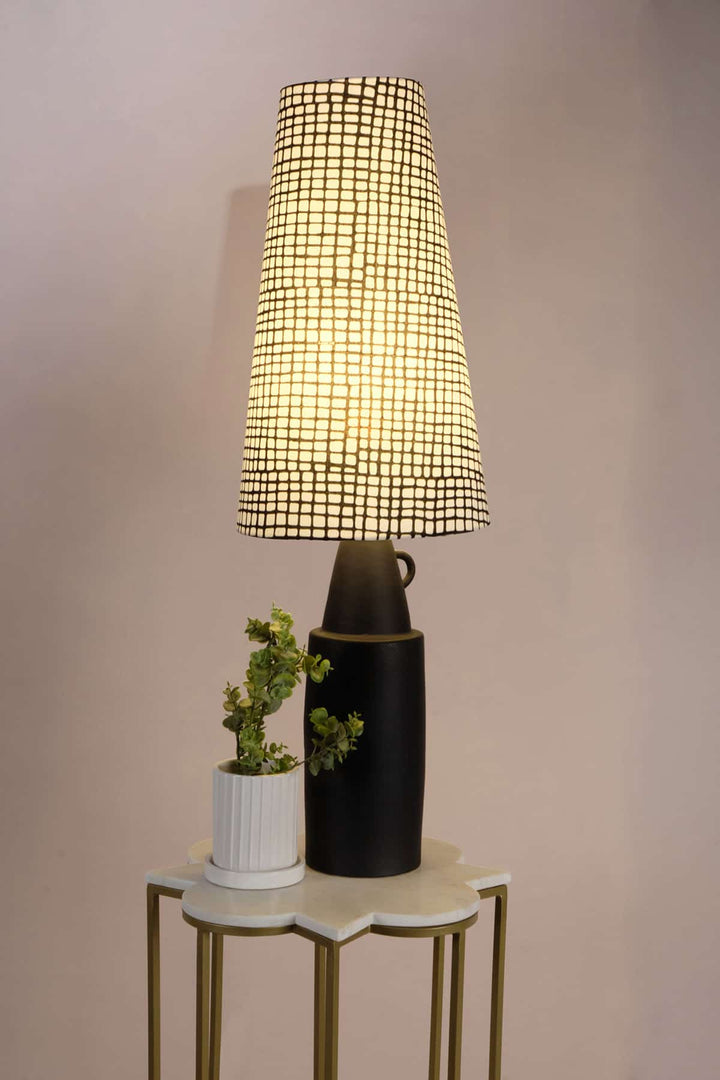 LAMPSHADES Grille Tall Taper Lampshade (Black And White)