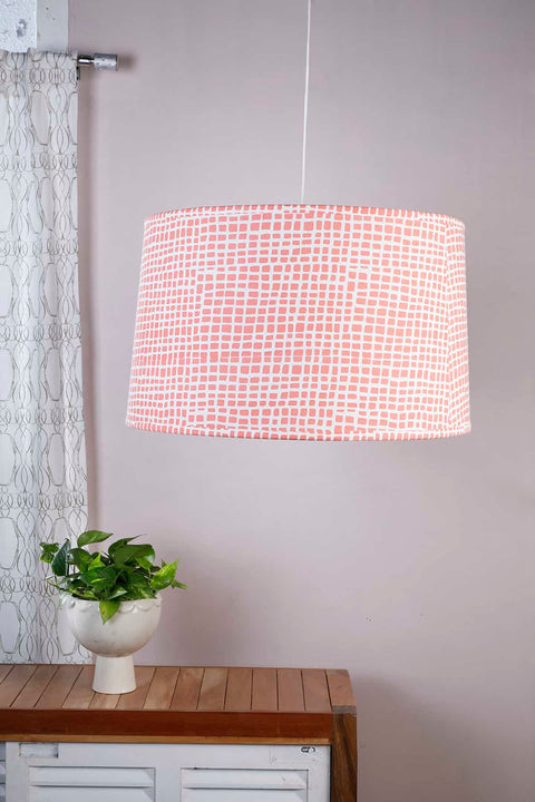 LAMPSHADES Grille Large Drum Lampshade (Soft Pink)