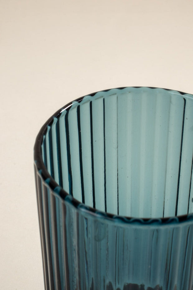 DRINKING GLASSES Groovy Aqua Blue Water Glass (Set Of 2)