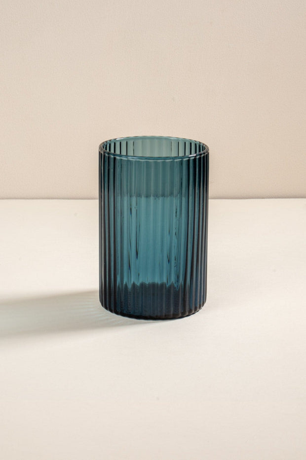 DRINKING GLASSES Groovy Aqua Blue Water Glass (Set Of 2)