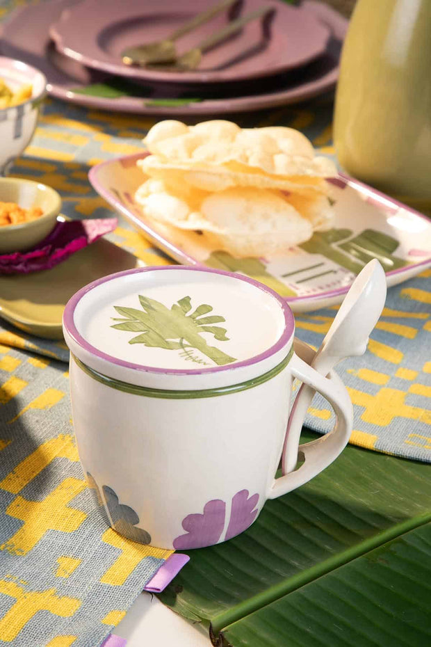 MUGS & CUPS Gyamati Ceramic Coffee Mug With Spoon (Set of 2)