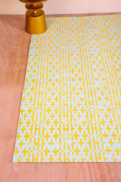 PRINT & PATTERN RUGS Gyamati Printed Rug (Amber Yellow)