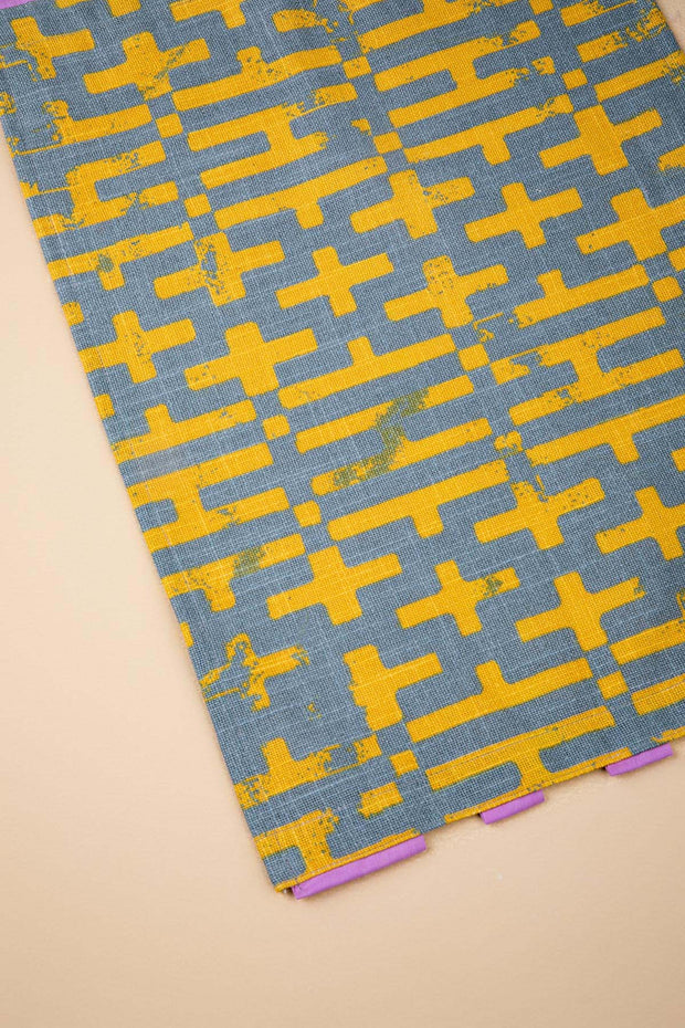 TABLE MATS Gyamati Grey Yellow Table Mat (Set Of 4)