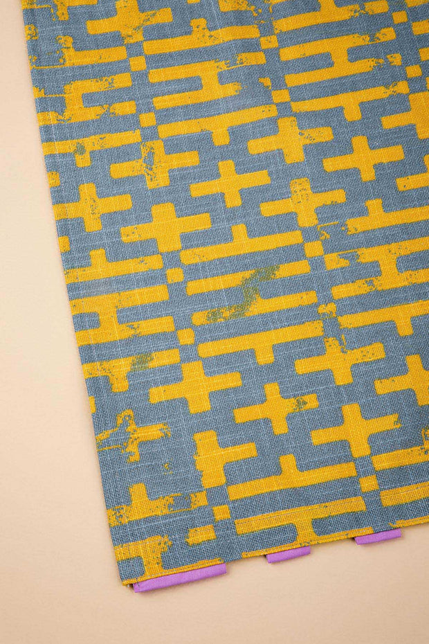 TABLE MATS Gyamati Grey Yellow Table Mat (Set Of 4)