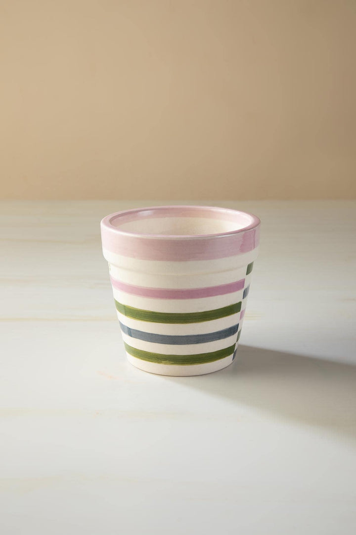 HERB PLANTERS Gyamati Stripes Ceramic Herb Planter (Set Of 2)