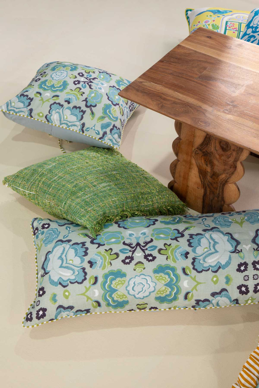 PRINT & PATTERN CUSHIONS Gypsy Rose Misty Blue Cushion Cover (36 Cm X 90 Cm)