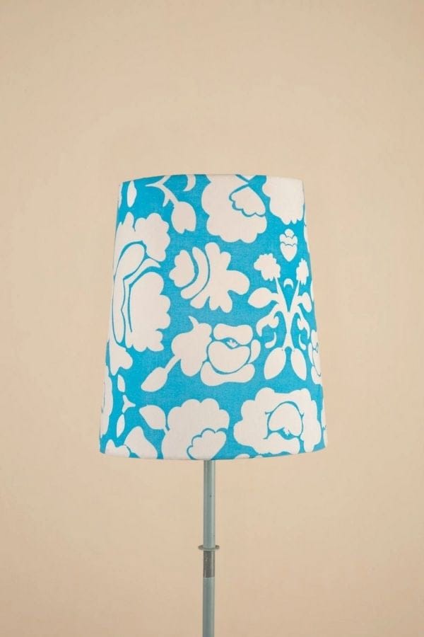 Gypsy Rose Small Taper Drum Lampshade (Aqua Blue)