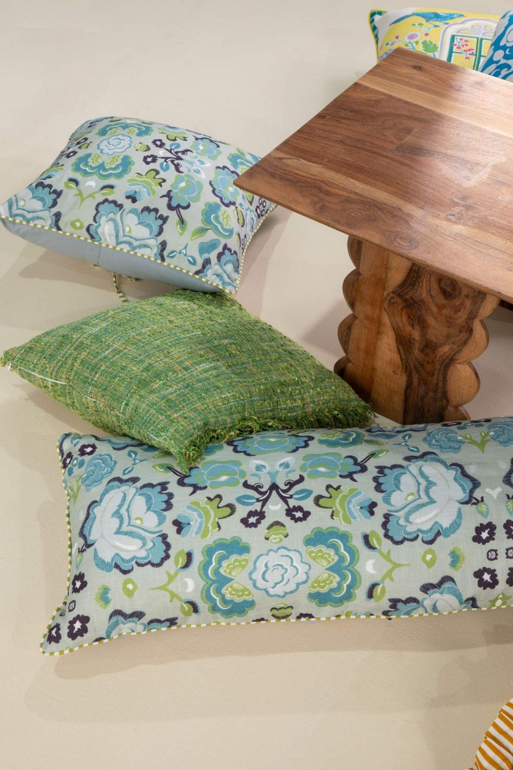 Gypsy Rose Misty Blue Cushion Cover (36 X 90 Cm)