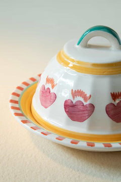 DINING ACCESSORIES Gypsy Rose Ceramic Butter Dish