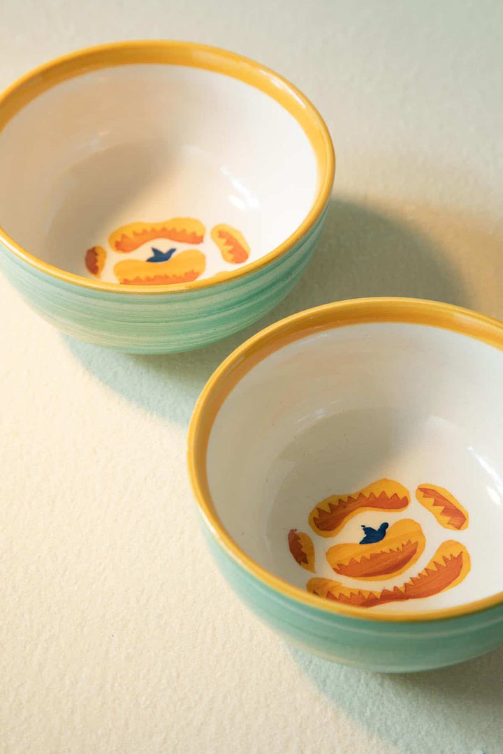 BOWLS Gypsy Rose Ceramic Katori (Set Of 4)