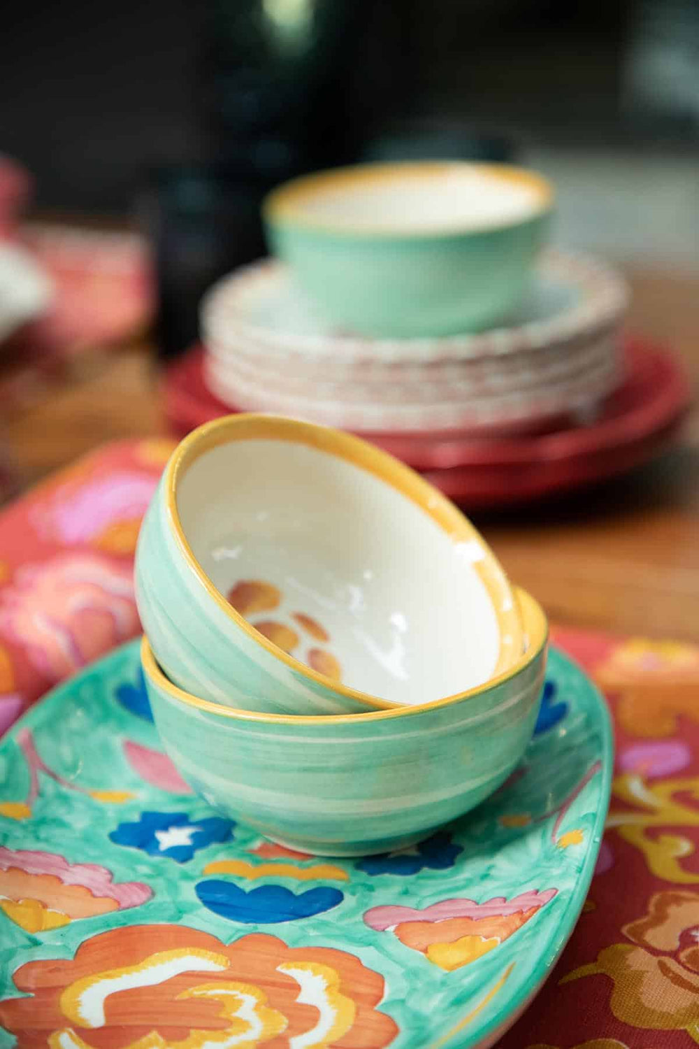 BOWLS Gypsy Rose Ceramic Katori (Set Of 4)