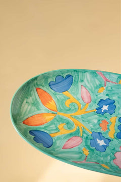 SERVING PLATTERS Gypsy Rose Ceramic Oval Platter