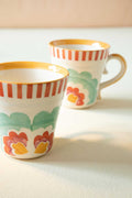 MUGS & CUPS Gypsy Rose Ceramic Ribbed Coffee Mug