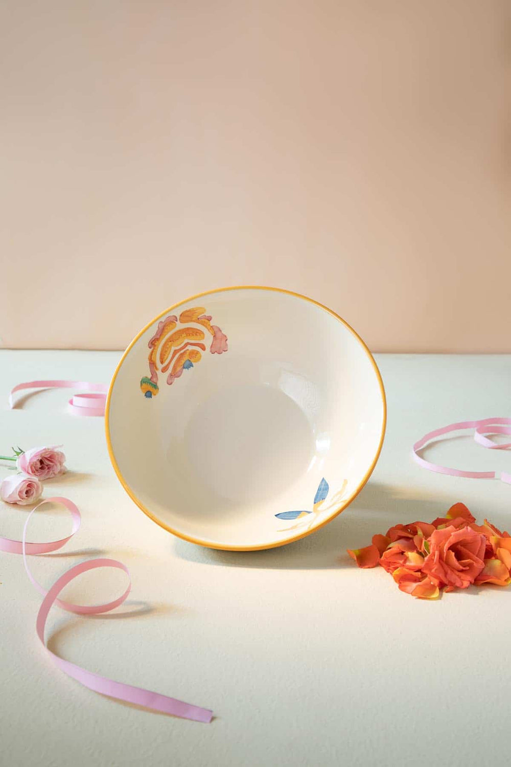 SERVING BOWLS Gypsy Rose Ceramic Round Bowl (Set Of 2)