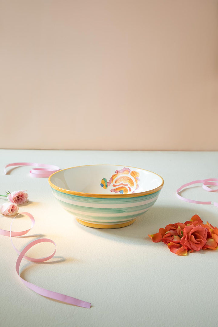 SERVING BOWLS Gypsy Rose Ceramic Round Bowl (Set Of 2)