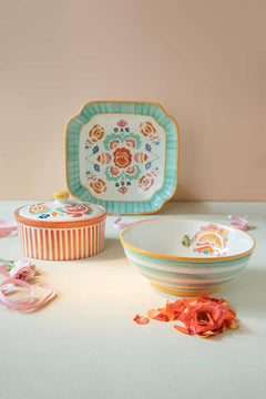SERVING BOWLS Gypsy Rose Ceramic Round Bowl (Set Of 2)