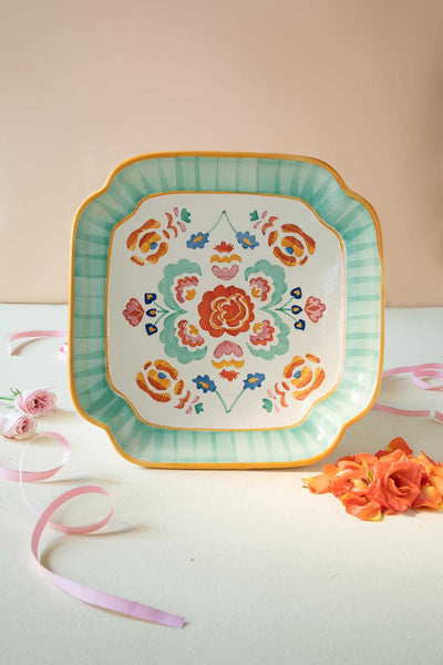SERVING PLATTERS Gypsy Rose Ceramic Shaped Platter