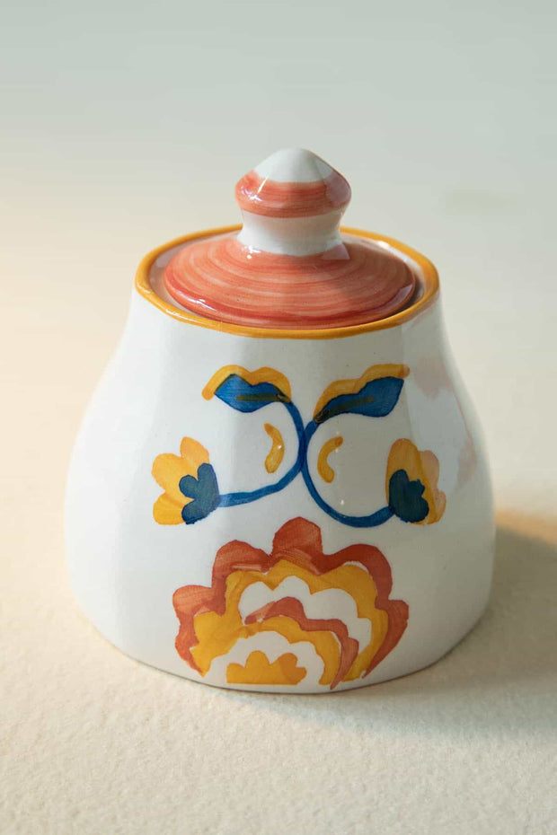 TEA TIME Gypsy Rose Ceramic Sugar Pot