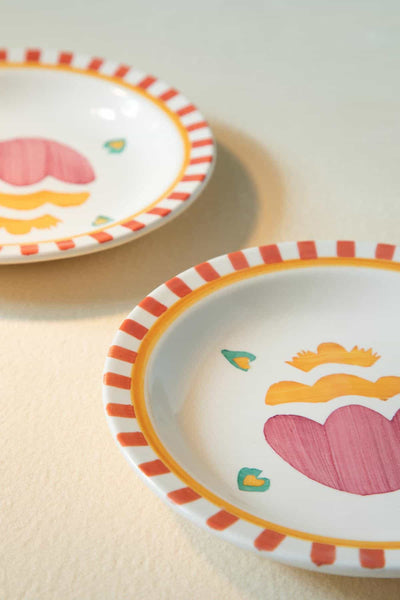 SNACK PLATES Gypsy Rose Ceramic Tapas Plate (Set Of 4)