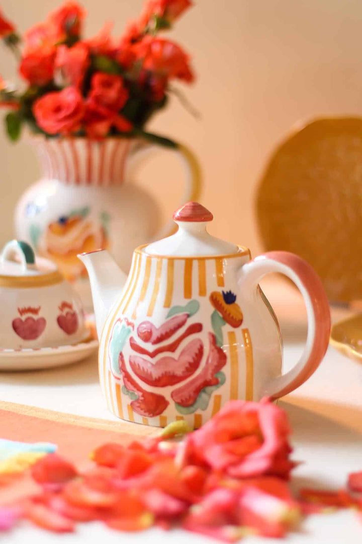 TEA TIME Gypsy Rose Ceramic Tea Pot