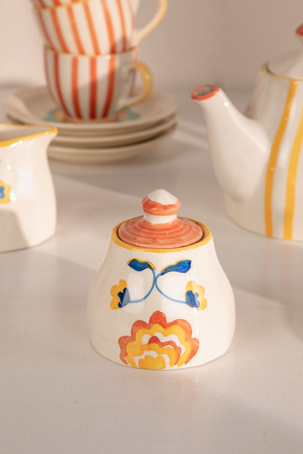 TEA TIME Gypsy Rose Multi-Colored Tea Set