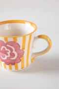 MUGS & CUPS Gypsy Stripes Yellow Ribbed Coffee Mug (Set Of 4)