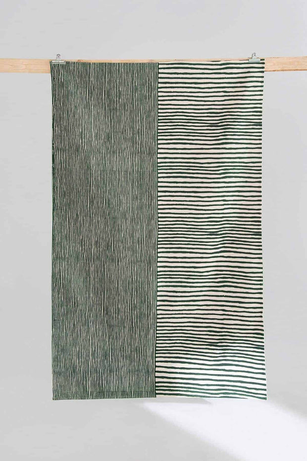 PRINT & PATTERN RUGS Half And Half Printed Rug (Grey And Green)