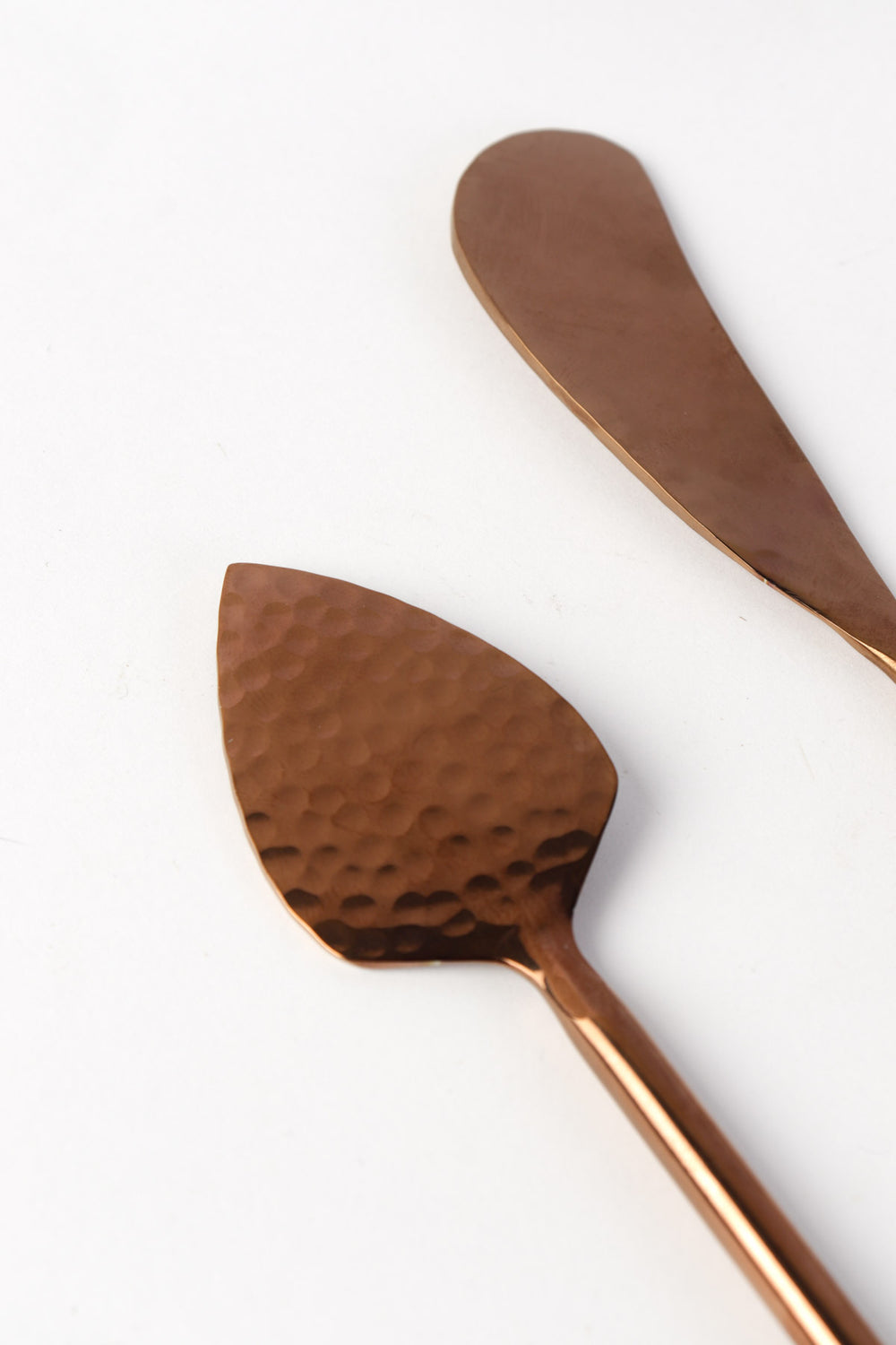 SERVING CUTLERY Hammered Rose Gold Cheese Set