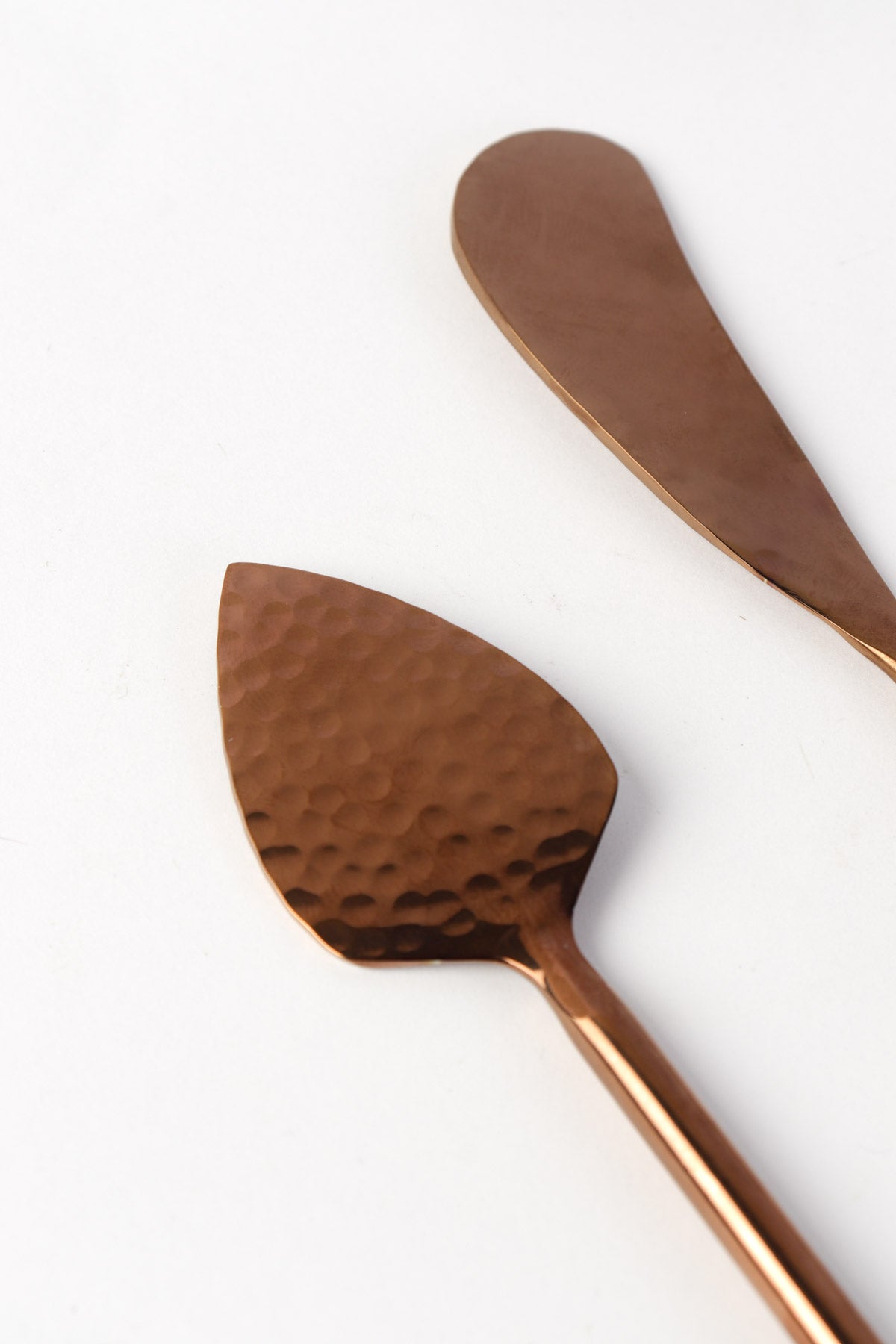 SERVING CUTLERY Hammered Rose Gold Cheese Set