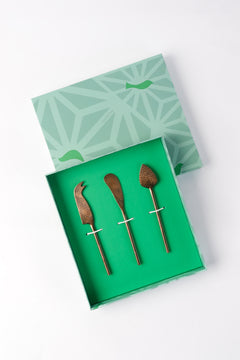SERVING CUTLERY Hammered Rose Gold Cheese Set