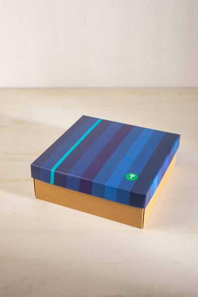 GIFT BOXES Happy Stripes Blue Gift Box