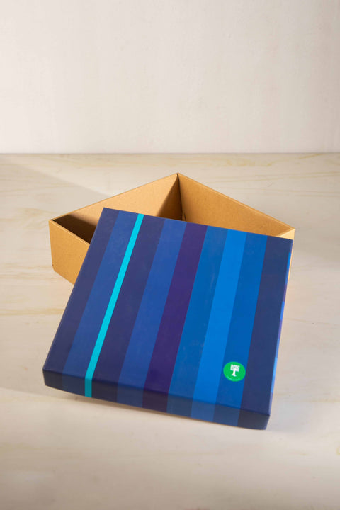 GIFT BOXES Happy Stripes Blue Gift Box