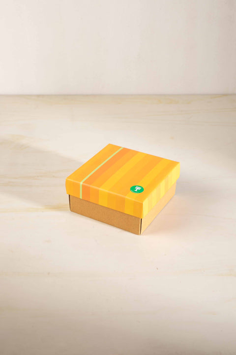 GIFT BOXES Happy Stripes Yellow Gift Box