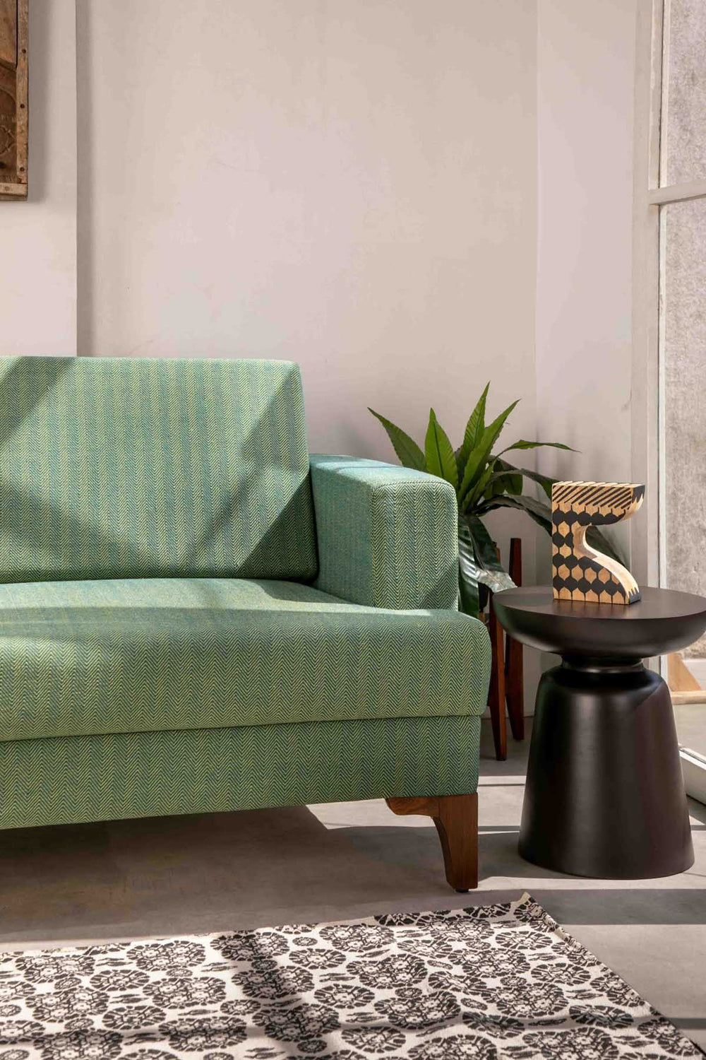 SOLID & TEXTURED UPHOLSTERY FABRICS Herringbone Solid Upholstery Fabric (Astral Green)