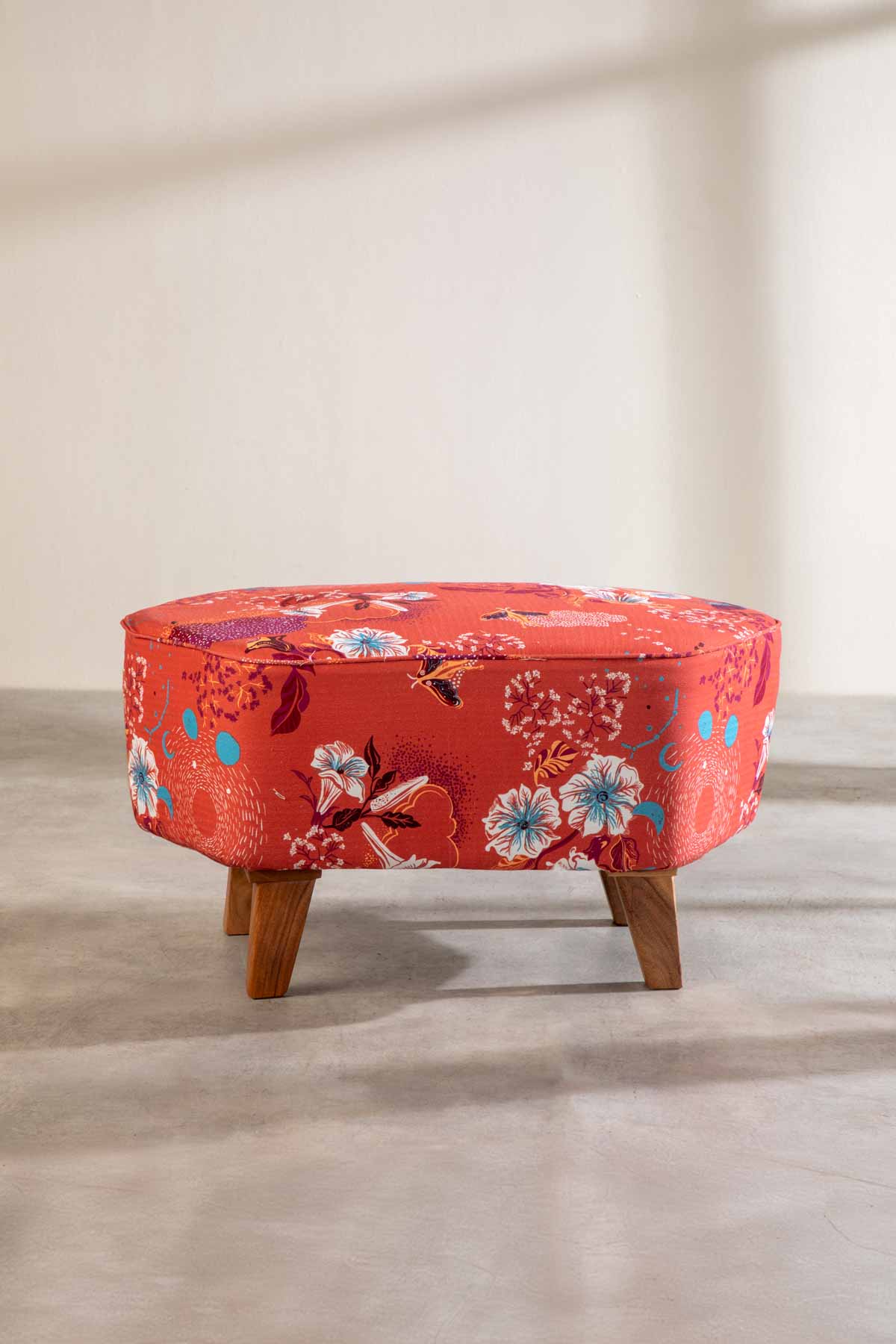 Moonflower Dusky Red Fabric