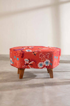 Moonflower Dusky Red Fabric