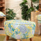 Hexa Long Pouffe in Damask Rose Yellow Fabric