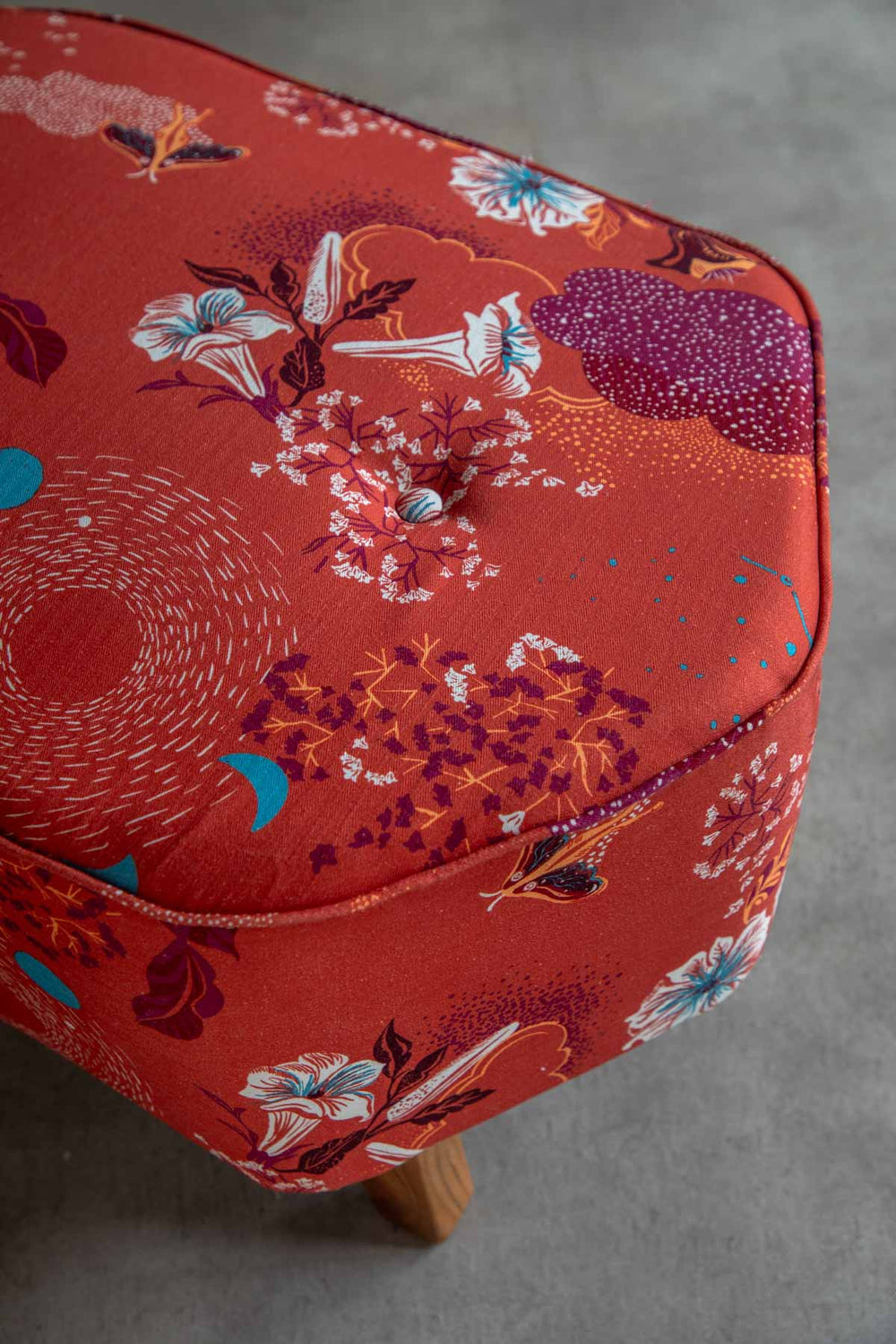 Moonflower Dusky Red Fabric