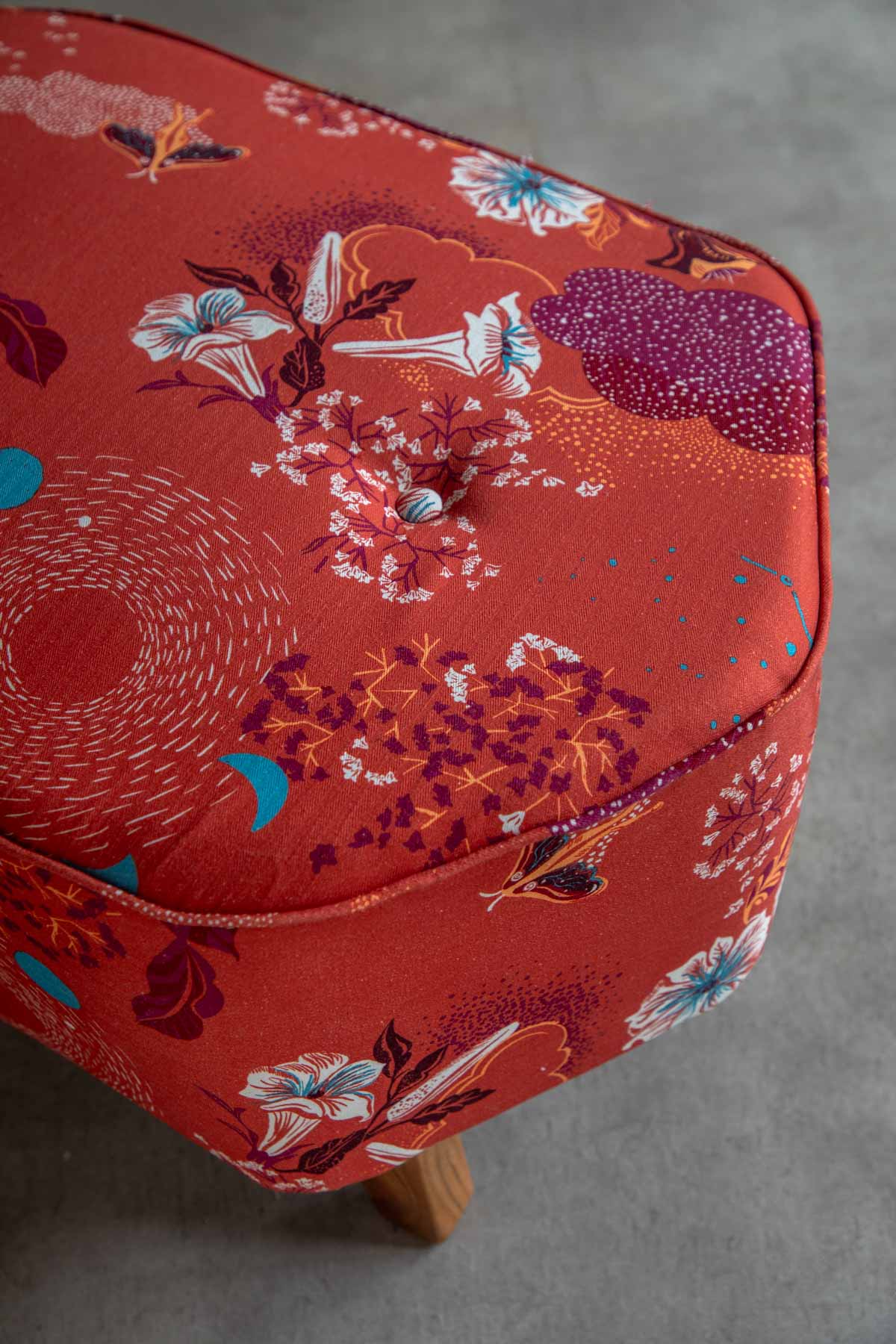 Moonflower Dusky Red Fabric