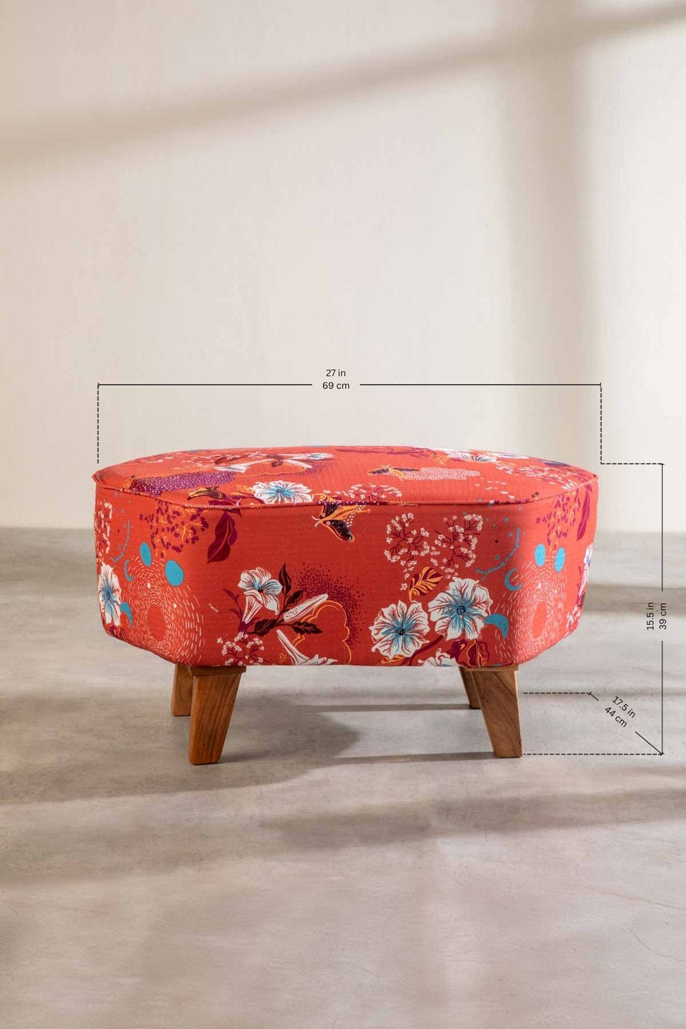 Moonflower Dusky Red Fabric