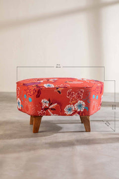 Moonflower Dusky Red Fabric
