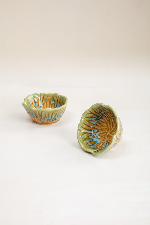BOWLS Hibiscus Ceramic Katori (Set Of 2)