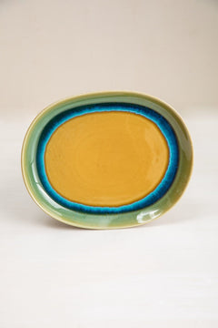 Hibiscus Ceramic Oval Wall Plate