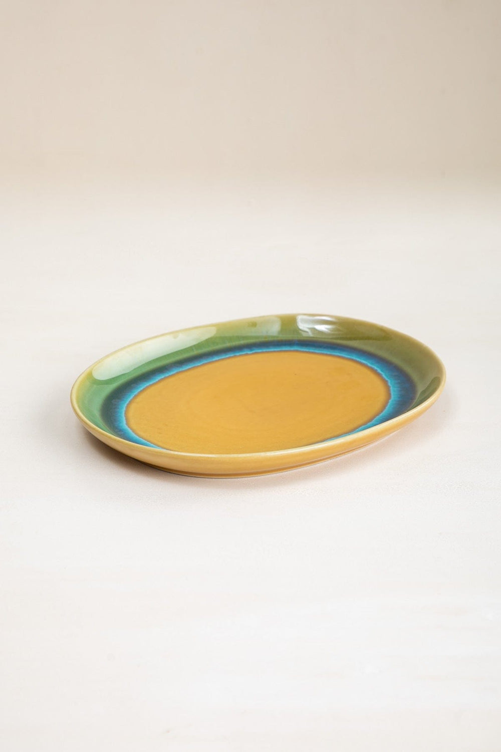 Hibiscus Ceramic Oval Wall Plate
