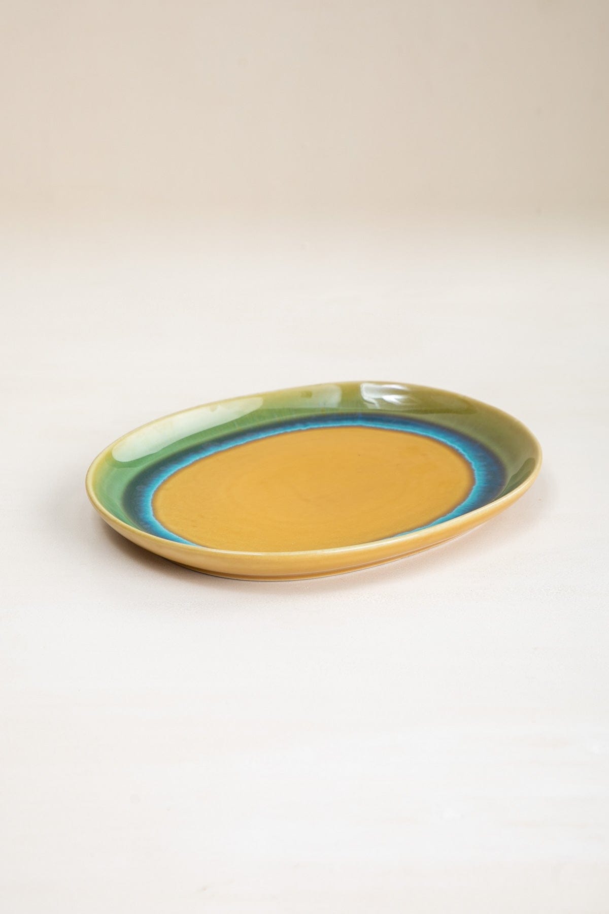 Hibiscus Ceramic Oval Wall Plate