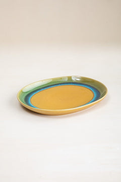 Hibiscus Ceramic Oval Wall Plate