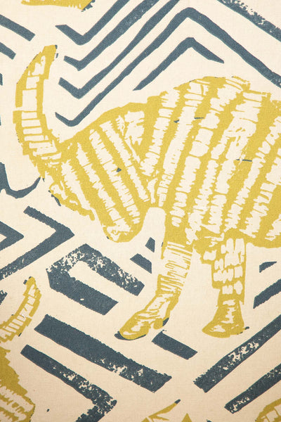 PRINT & PATTERN UPHOLSTERY FABRICS Hidden Bull Printed Upholstery Fabric (Neutral Lime)