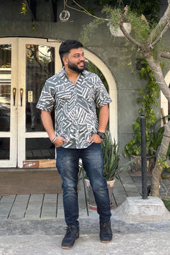 SHIRTS Hidden Bull Printed Shirt (Grey Shadows)